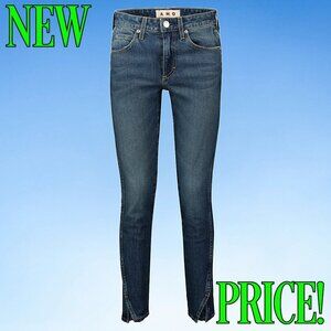 AMO Jeans Twist Mid-Rise Crop Slim, Dark Wash, Sz 25